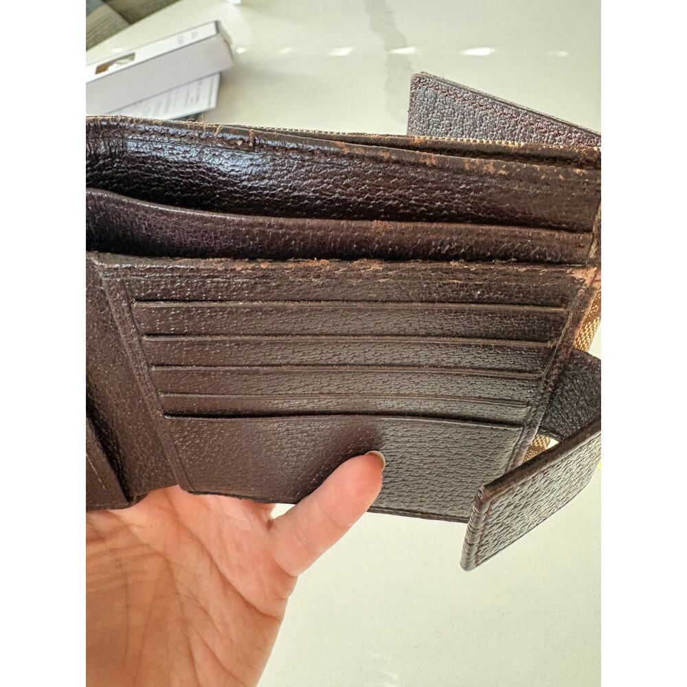 SOLD - Gucci Vintage GG Canvas French Wallet w/Logo Snap - Brown - Picture 3 of 8